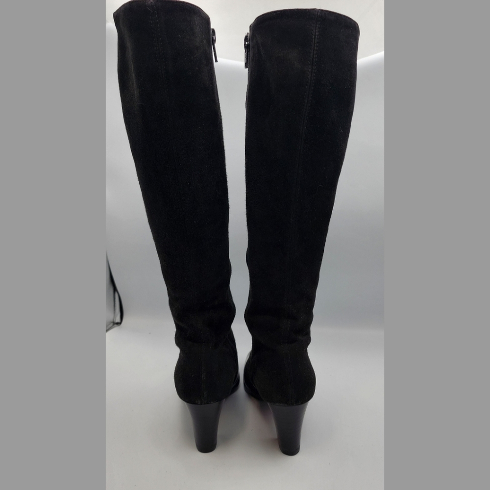 VINTAGE AMALFI BY RANGONI Black Suede & leather Tall Boots, Size 6.5 - Picture 3 of 8